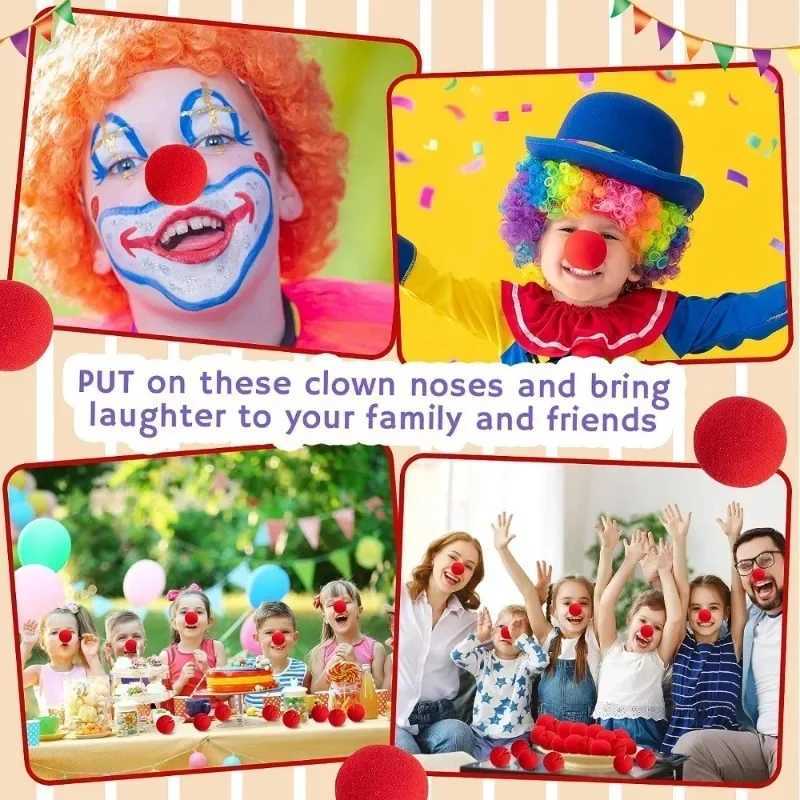 40/5PCS Red Funny Clown Nose Foam Sponge Ball Nose Cosplay Costume Props Circus Performance Halloween Party Decor Supplies Y240801