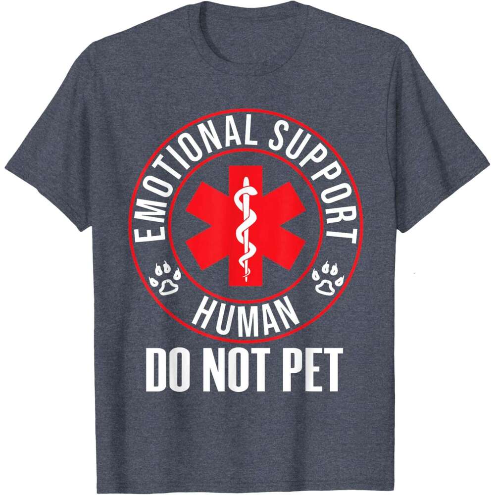 T shirt Mens Emotional Support Human Do Not Pet - Service Dog Love Humor T-Shirt shirts tshirt graphic tee Casual tops summer clothes Short sleeve Fre