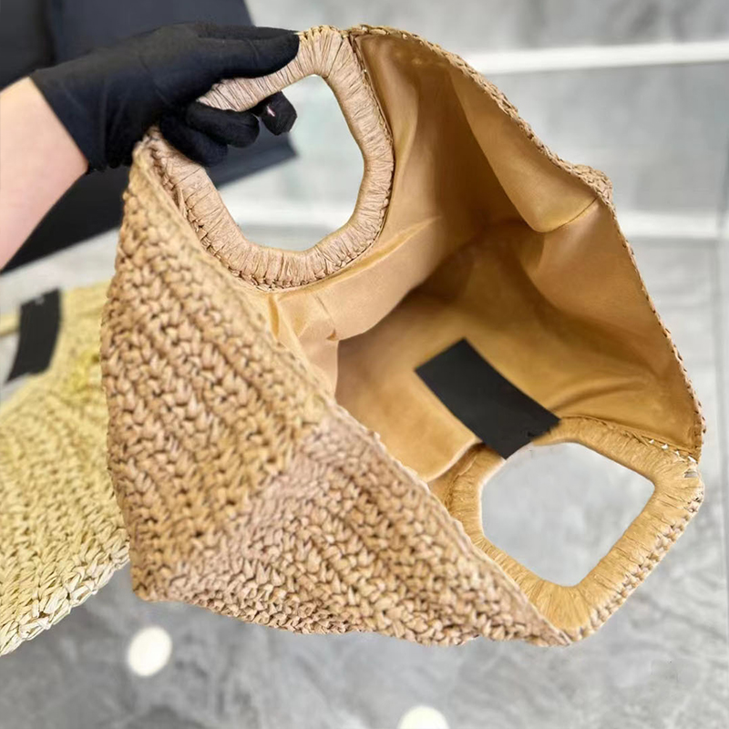 Summer Woven Straw Bag Moon Large Capacity Purse and Handbag For Women Beach Basket Bags Fashion Travel Shoulder Shopper Totes