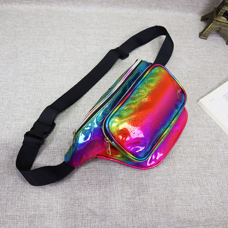 Waist Bags Women Metallic Silver Fanny pack sparkle festival hologram 8colors