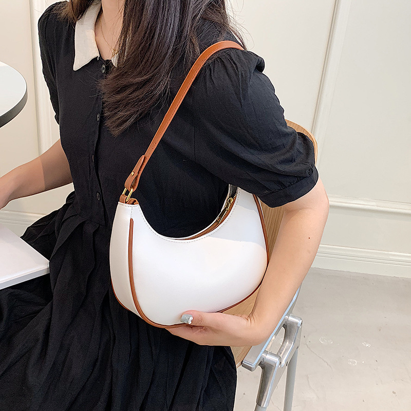 Yogodlns Trendy New Underarm Bag For Women PU Leather Shoulder Bag Vintage Dumpling Bag Designer Girls Portable Handbag Totes