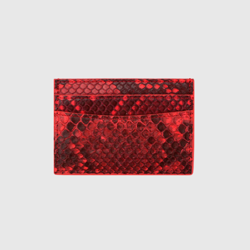 Custom Initials Luxury Genuine Ostrich Leather Credit Card Wallet Men Women Snake Leather Card Holder Case