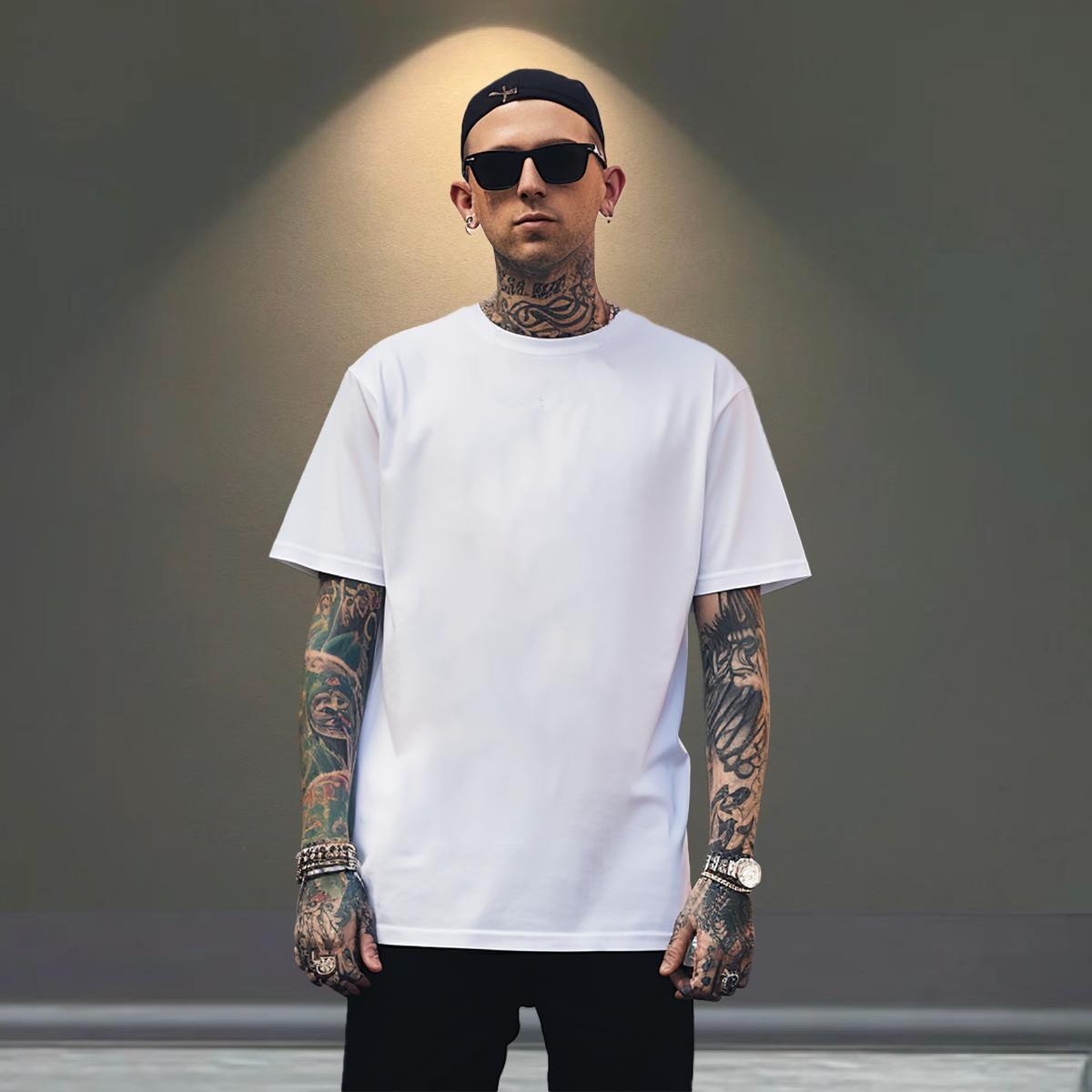 Classic Couples T Shirts Casual Beach 230g Pure Cotton Custom Anime O-Neck Short Sleeve letter T shirt Casual New Tops Shirt