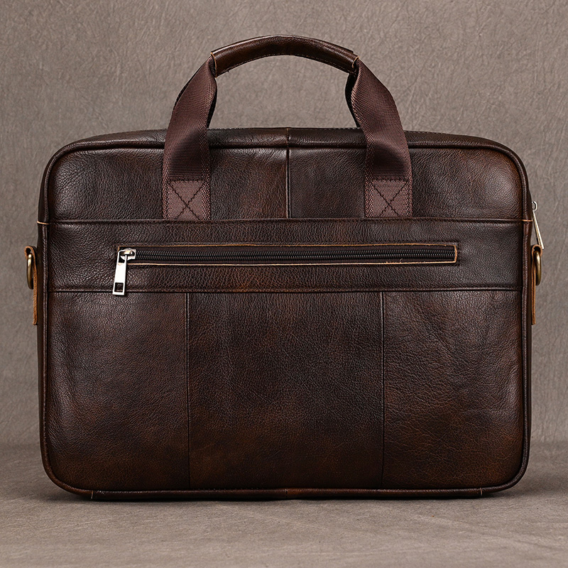 Men Briefcase Bag Luxury Designer Men's Leather Briefcase Vintage Style Commute Business Bags Men 15.6" Laptop Bag Messenger Bag