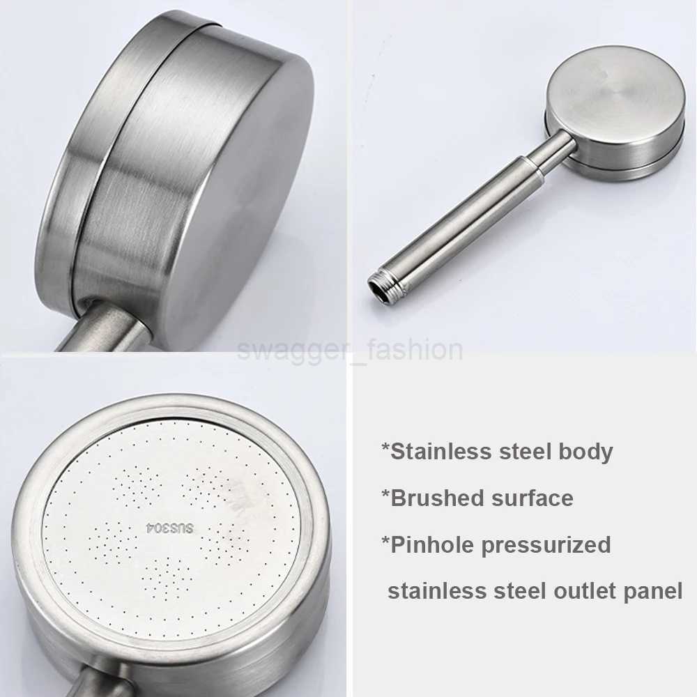 Black Stainless Steel Shower Head High Pressure Handheld Sprayer Water Saving Nozzles Filter Showerhead Bathroom AccessoriesXJ240802