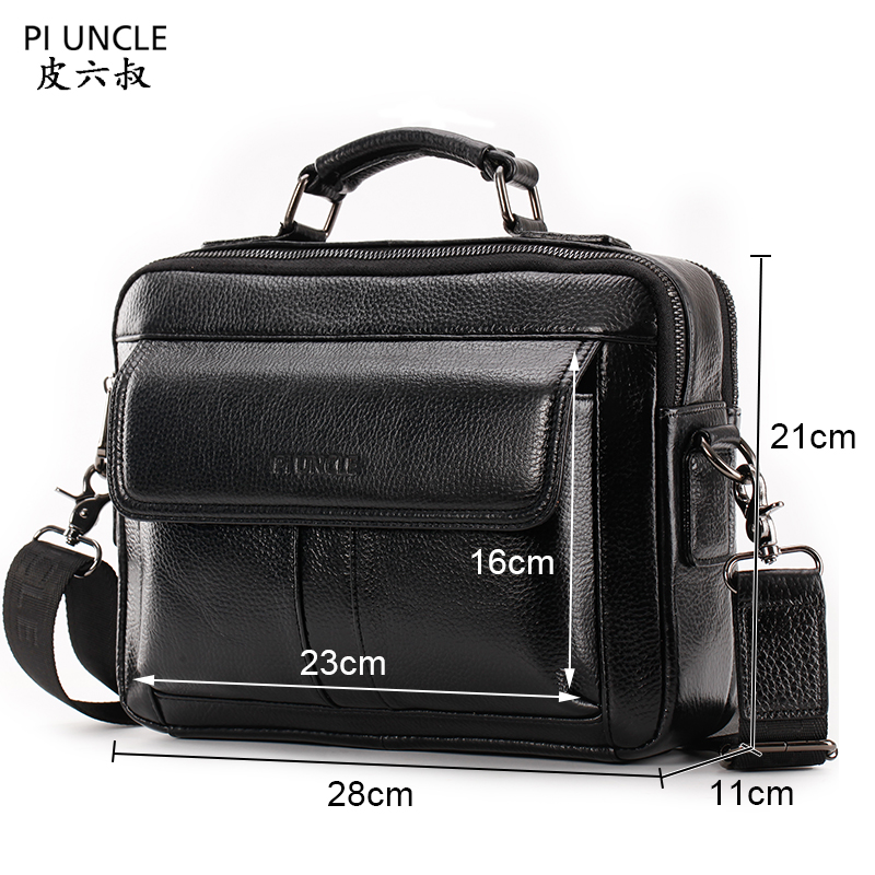 Men's Cowhide Leather Briefcase Mens Genuine Leather Handbags Crossbody Bags High Quality Luxury Business Messenger Bags Laptop