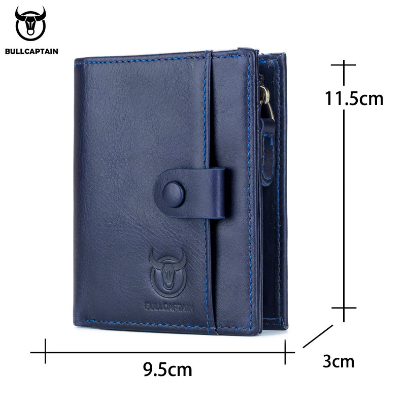 BULLCAPTAIN Captain Niu Men's Leather Wallet Short Vertical Multifunctional Detachable Belt Coin Clip Business Casual Coin Bag