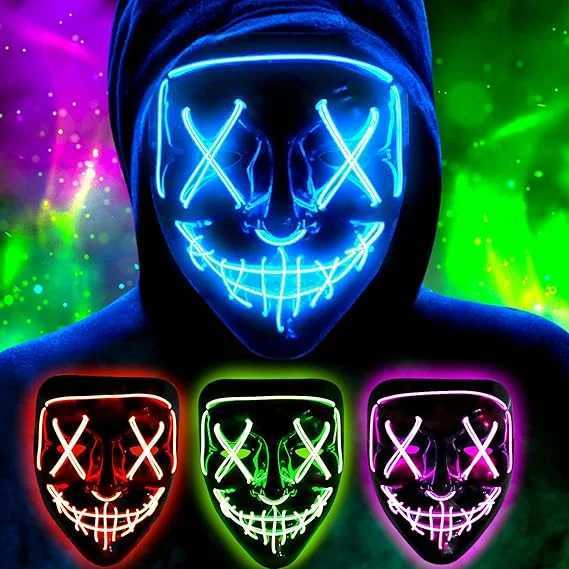 Light Light Halloween The Purge Masks Halloween Christmas Party Horror Movie Decorazione Spaventosa Masche Masches Masches Festval Giftsxj240802-image