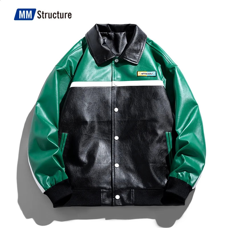Unisex Embroidery Varsity Leather Jacket Harajuku Patchwork Streetwear Men Vintage College Coat Combination Patch Bomber Jacket 240822