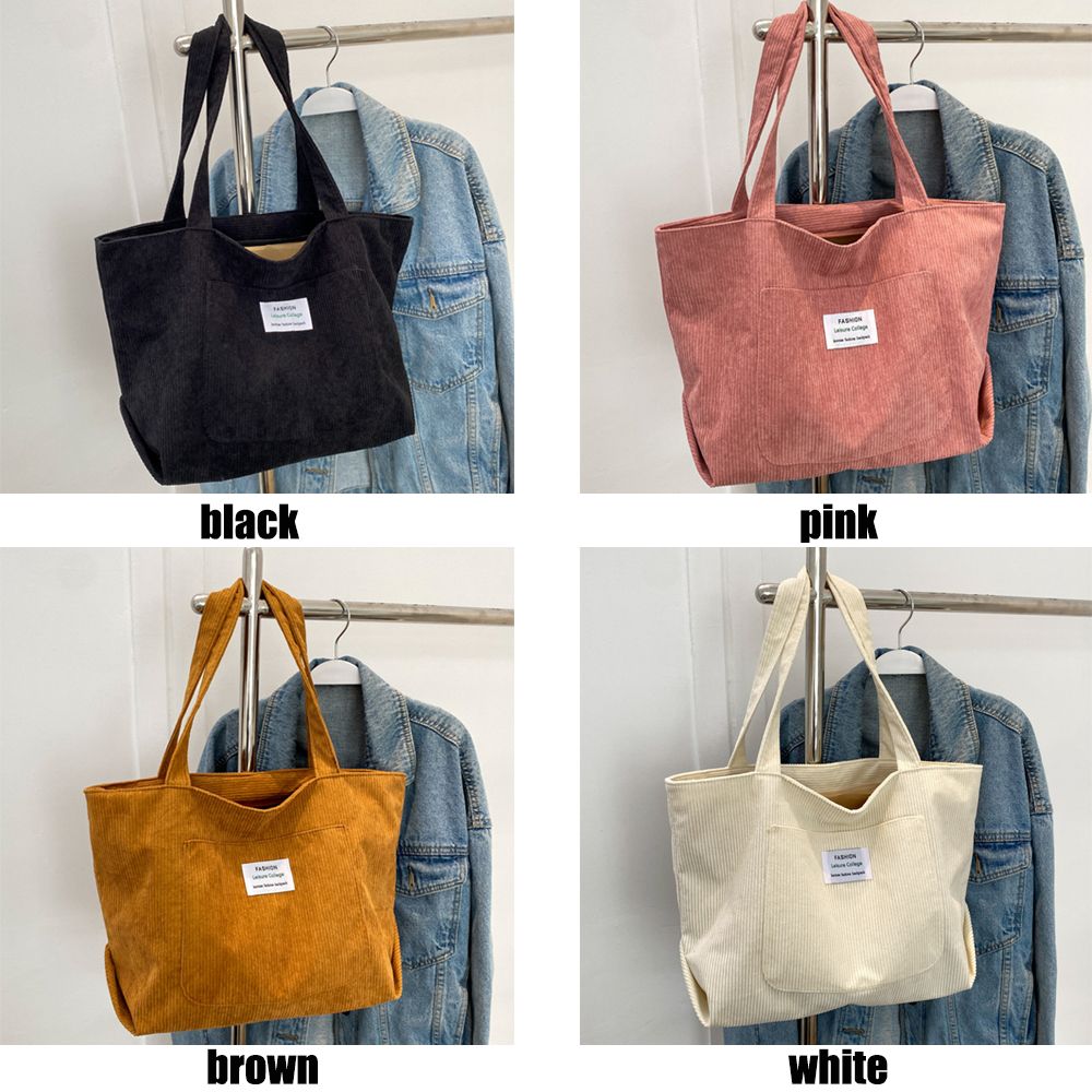 Women's Shoulder Bag Handbags Corduroy Totes Bag Large Capacity Shopping Bag