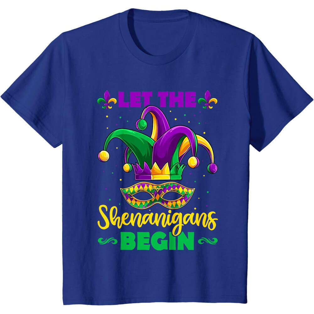 T shirt Mens Let The Shenanigans Begin Mardi Gras Kids Men Women T-Shirt shirts tshirt graphic tee Casual tops summer clothes Short sleeve Free shippi