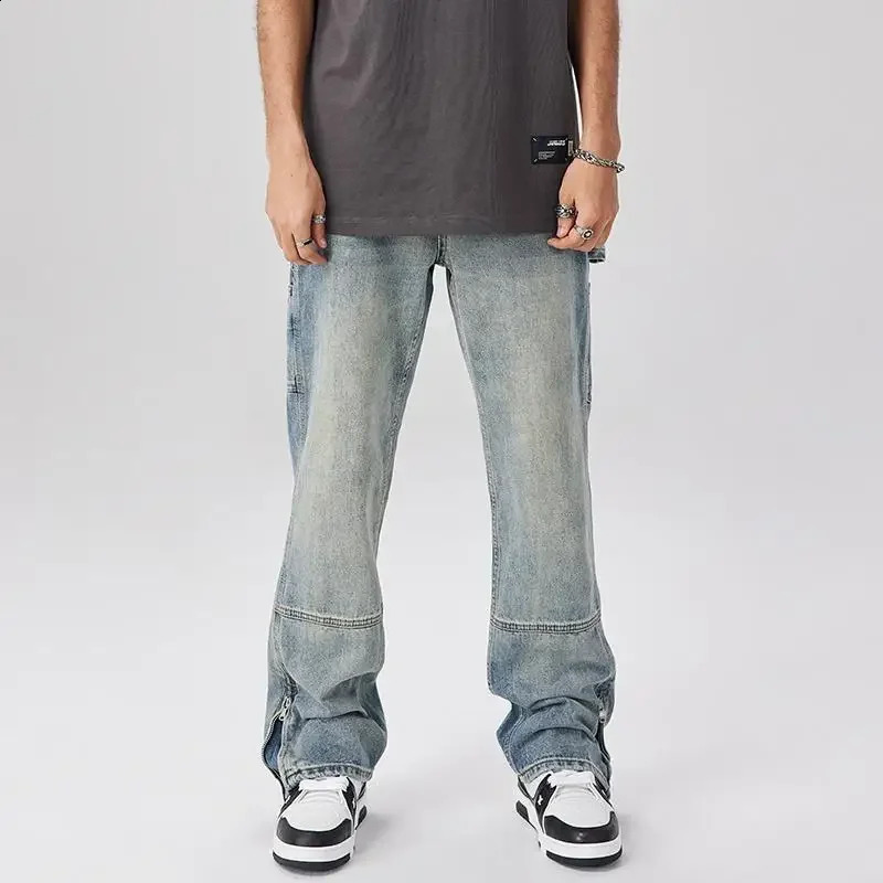 Mens Fashion Jeans Casual Cotton Classic Style Trousers Business Straight Fit Soft Trousers Male Spring Summer Pants C11 240821