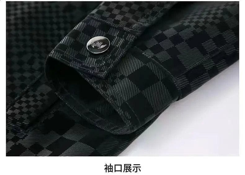 Mens Jacket Autumn Winter Slim Plus Fashion trend Thickened Biker Casual Coat Men plaid Leather Jacket 240822