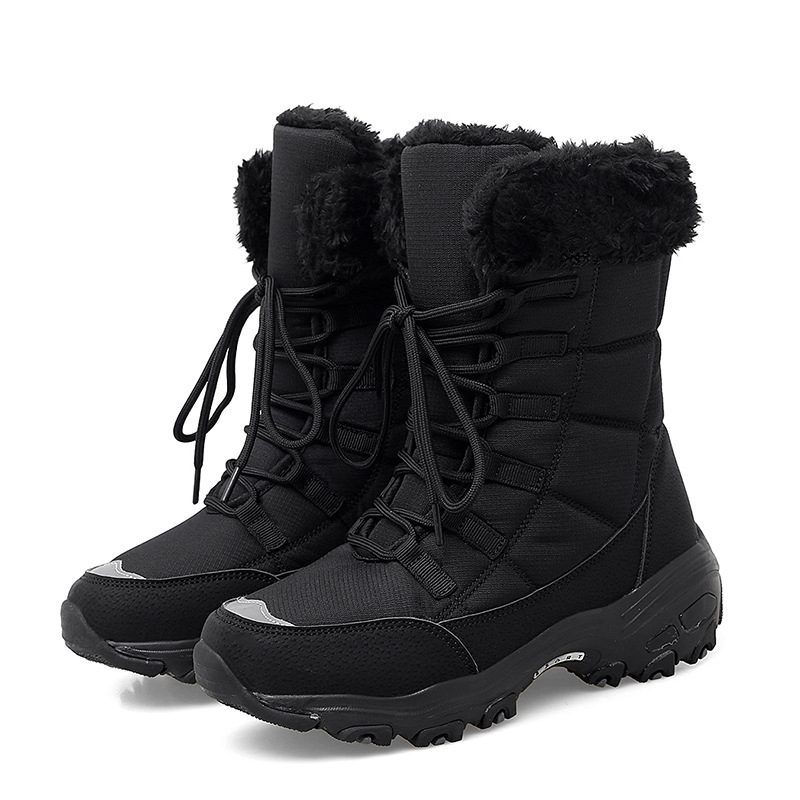 New Winter Women High Quality Warm Snow Lace-up Comfortable Ankle Outdoor Waterproof Hiking Boots Size 36-42