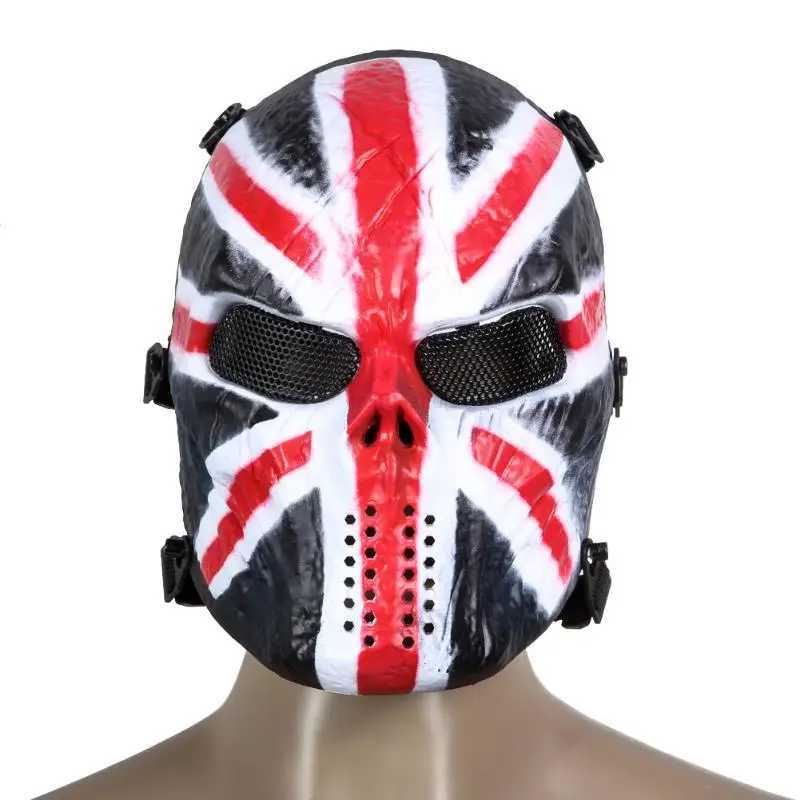 Airsoft Paintball Party Mask Skull Full Face Mask Army Games Outdoor Metal Mesh Eye Shield Costume for Halloween Party SuppliesXJ240802