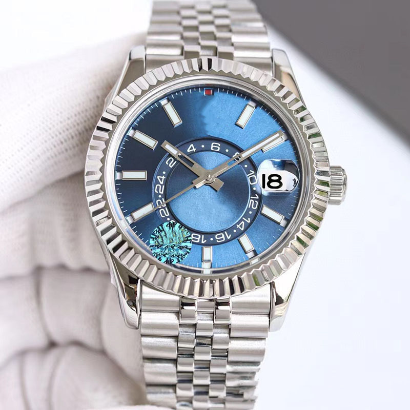 Men's Watch Automatic Mechanical Waterproof Watch Steel Strip Luminous Double Calendar Stainless Steel Watch