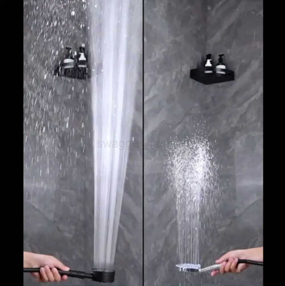 Black Stainless Steel Shower Head High Pressure Handheld Sprayer Water Saving Nozzles Filter Showerhead Bathroom AccessoriesXJ240802