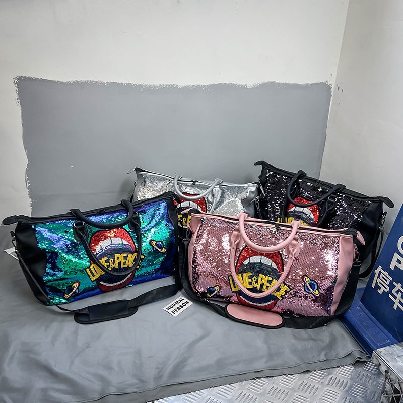 2025 new Sequins Fashion Packing Bags Wholesale Duffle Lage Girls Travel Organizer Outdoor Sports Weekend Bag
