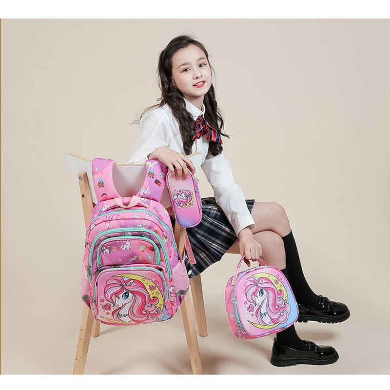 Boy's&Girl's Schoolbag Children's Schoolbag Three-piece Set Dinosaur Wholesale 1-6 Grade Schoolbag Reduce Burden Protect Spine