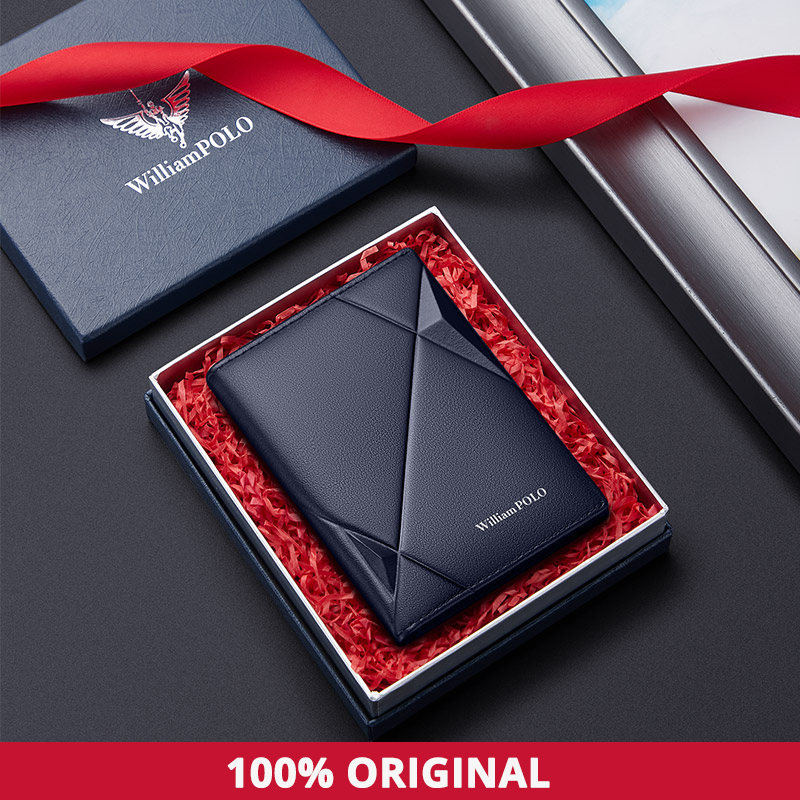 WILLIAMPOLO Mens Wallet Genuine Leather Card Holder Purse Real Cowhide Fashion Design Wallet Men With Gift Box PL205265