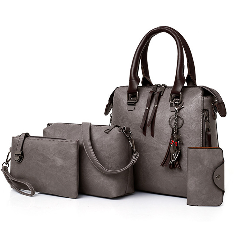 Luxury Brand 4 Psc/set Women's Handbags Large Capacity Women Bag Ladies Leather Tote Fashion Shoulder Bags for Women 2024 Wallet
