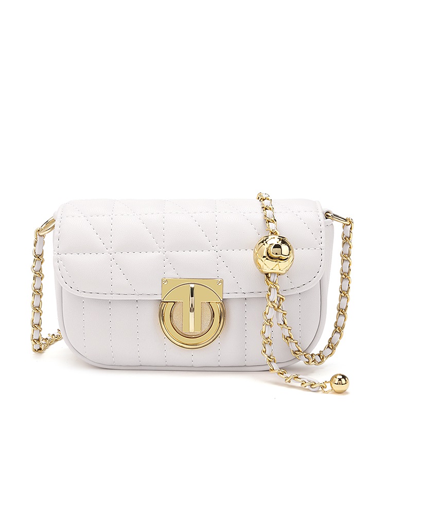 Women's bag 2023 niche design new women's versatile diamond grid lock chain small bag single shoulder crossbody small square bag