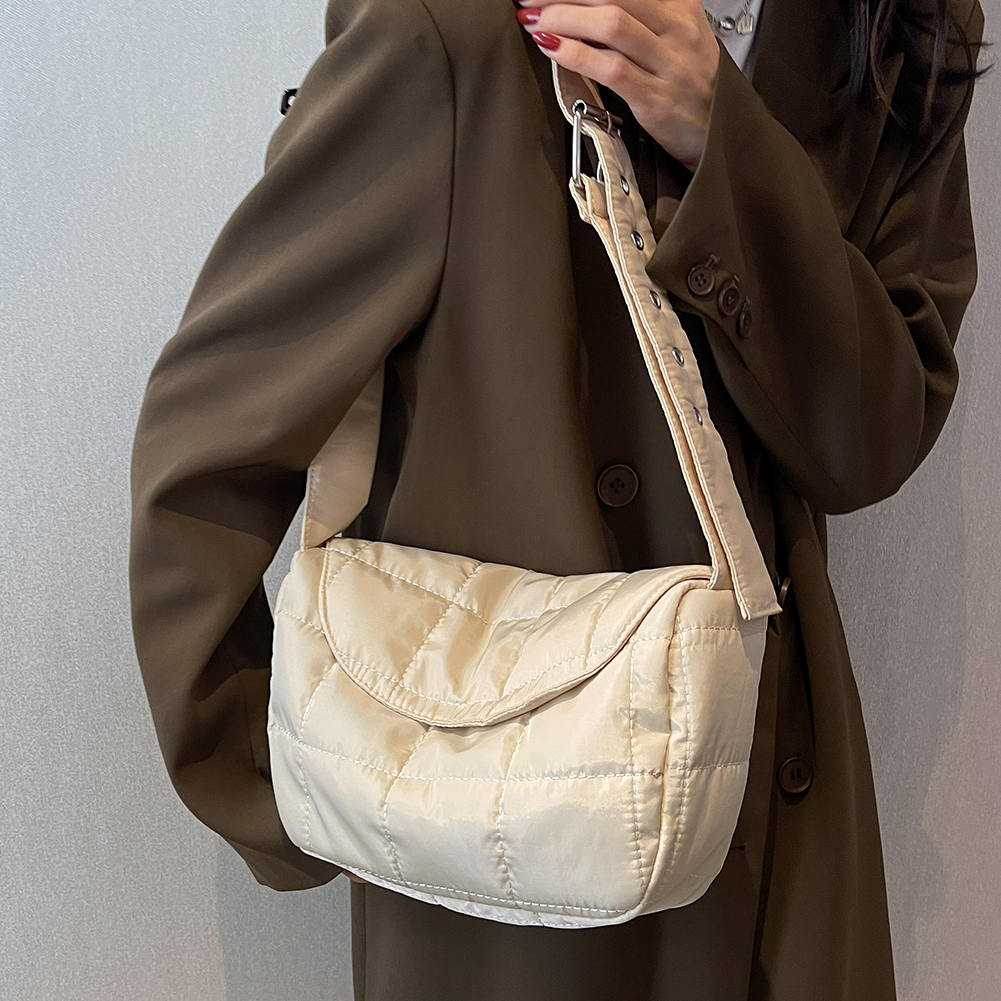 Women Fashion Quilted Down Handbags 2023 Autumn Winter New Crossbody Bags Girls Casual Tote Ladies Cotton Padded Shoulder Bag