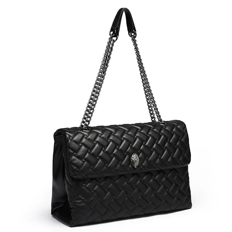 Choice Women Chain Shoulder Bags Crossbody Bag Clutch Handbag with Chain Strap Fashion Diamond Check Quilted Stitch Padded Bag