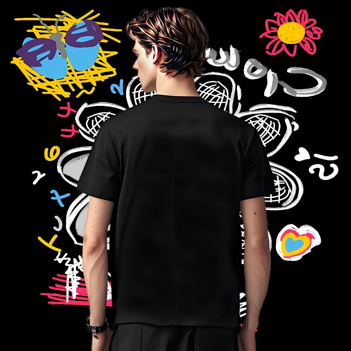 Man T Shirts 100% Cotton 230g scary High Street Hip Hop Crew Neck Breathable Custom Print Plus Size Tshirts DIY Loose Fit Wear