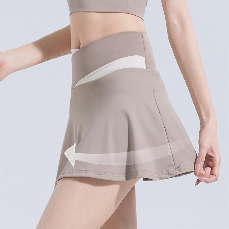 Summer outdoor high-waist sports short skirt breathable anti-slip running fake two yoga tennis culottes