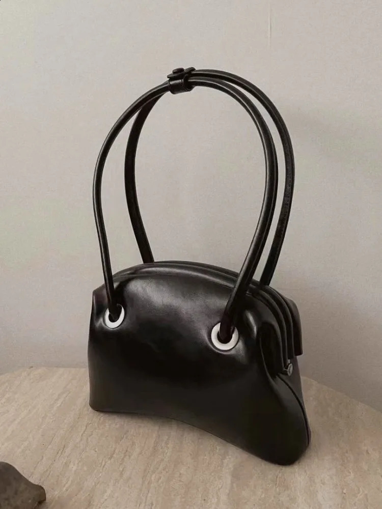 Autumn Women Handbag Cowskin Genuine Leather Boston Bag Vintage Daily Leisure Versatile Ladies Single Shoulder Bags 240801
