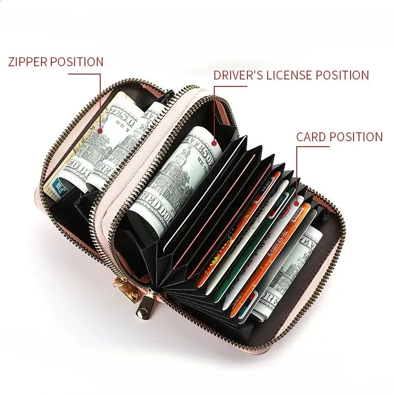 PU Leather Rfid Womens Zipper Card Wallet Small Change Purse for Female Short Wallets with Holders Woman 240801