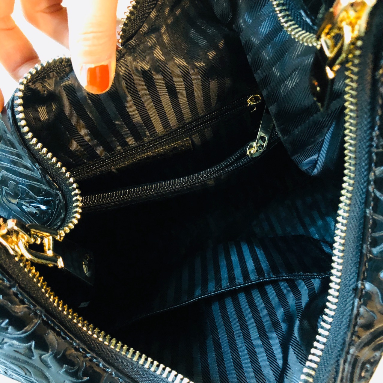 Oversized Women Vegan Leather Rivet Pockets Hobo Soft Slouchy Bag Female Quality Embossed Holographic Black Shoulder Bag Gift