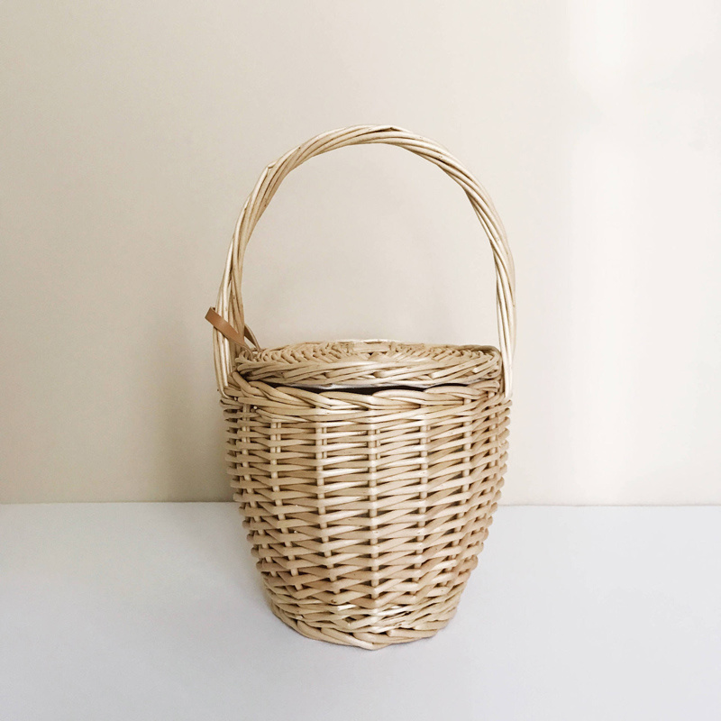 Women Beach Handbag Basket Straw Hand Bag Cover Fashion Summer New Wicker Small Retro Rattan Tote Travel Clutch Bag Handmade