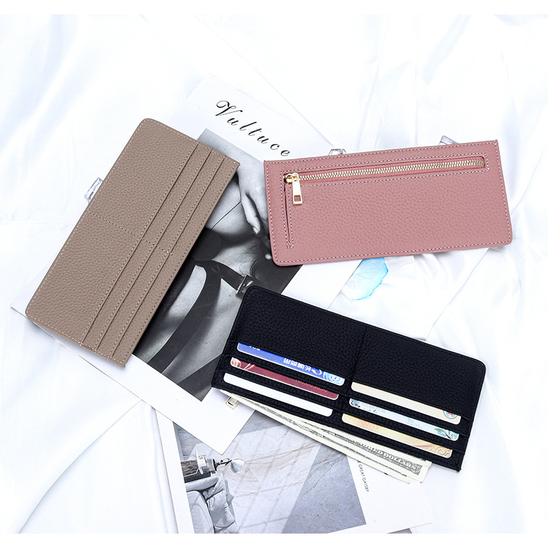 2024 Brand Purse Men and Women Genuine Leather Ultra-thin Soft Leather Wallet First Layer Leather Wallet Long Zipper Coin Pocket