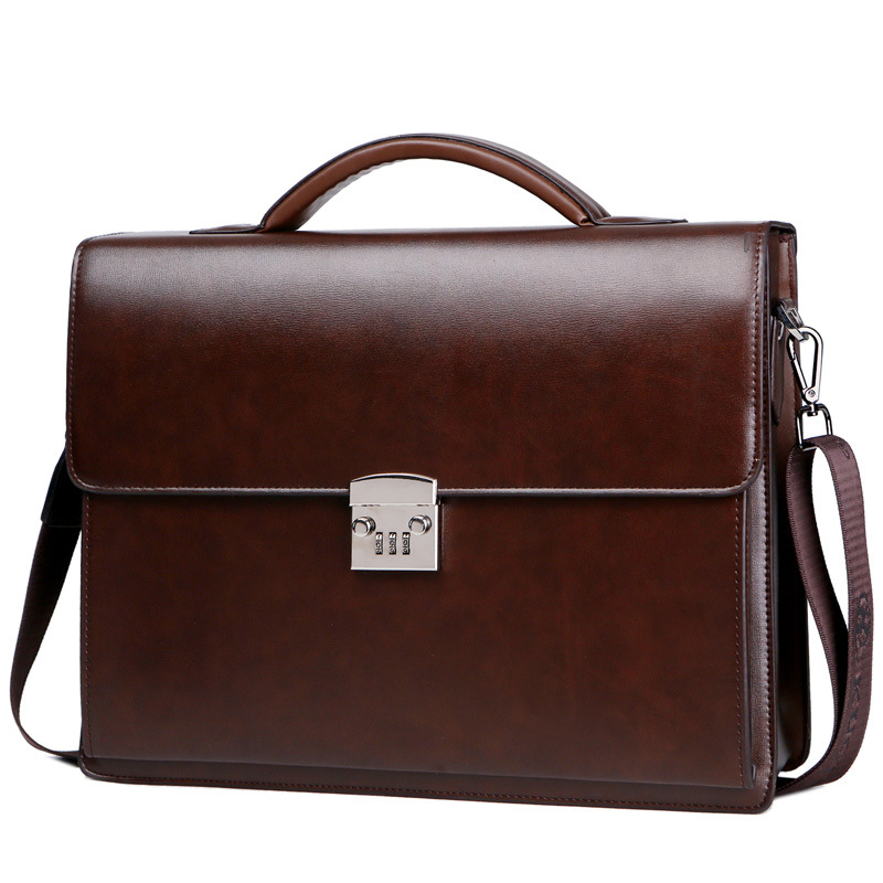 New Male Password Lock Briefcase Diagonal Package PU Leather Laptop Business Bag Men Shoulder Messenger Luxury Handbags