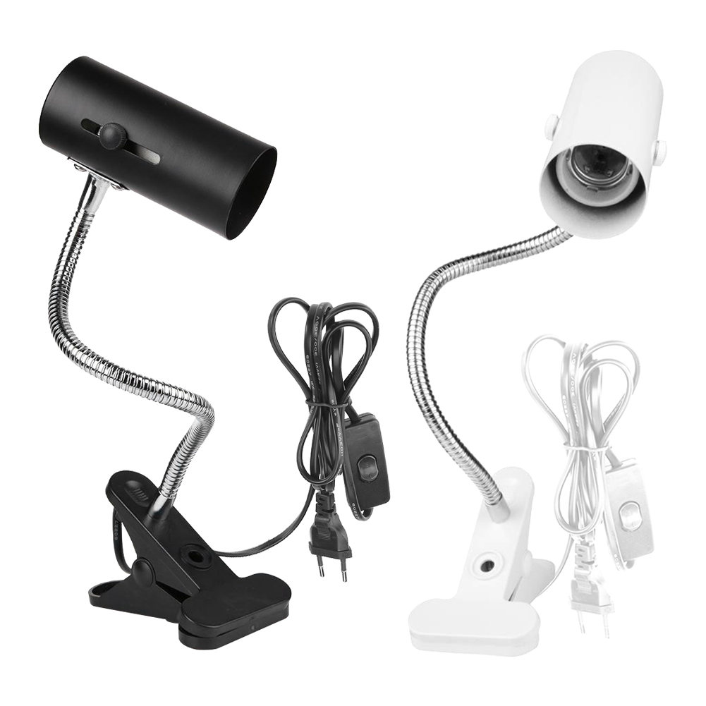 Lamp Base Holder Turtle Tank Heating Lamp Set Rotary Clip-on Bulb with Cover Durable Reptile E27 Lamp-socket Kit Light Holder