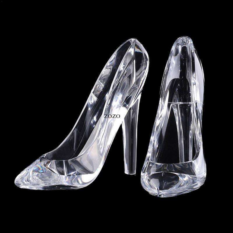 Crystal Shoes Acrylic Crystal Decor Birthday Gift Home Decor Cinderella High-Heeled Shoes Wedding Shoes Figurines Ornament