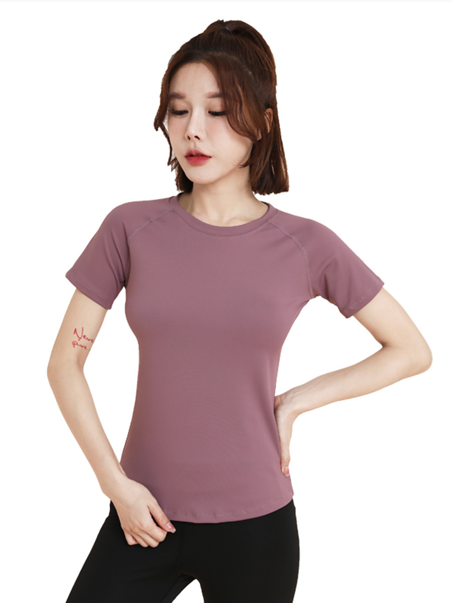 Sports top women's summer loose running fitness short sleeve T-shirt advanced sense Pilates training yoga dress smock