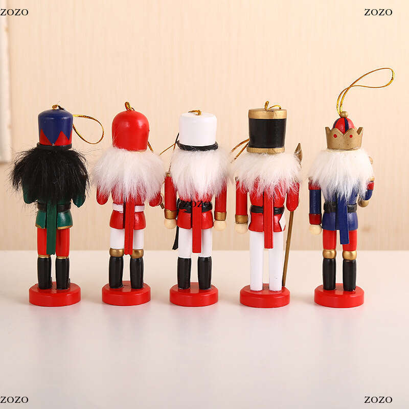 Merry Christmas Decorations Kids Nutcracker Soldier Doll 12Cm Wooden Pendants New Year Ornaments For Navidad Xmas Tree 1Pc