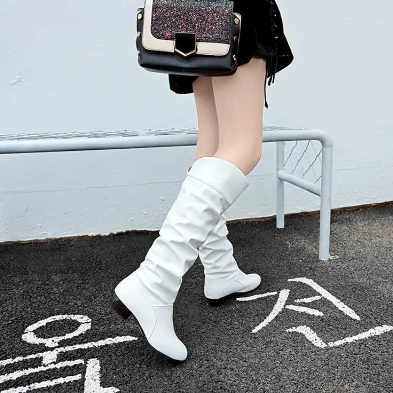High Quality Autumn and winter new knee high boots warm designer high heels black high boots warm leather boots size 35-43 Botas De Mujer T241206