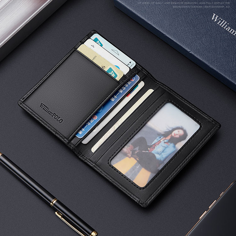 WILLIAMPOLO Mens Wallet Genuine Leather Card Holder Purse Real Cowhide Fashion Design Wallet Men With Gift Box PL205265