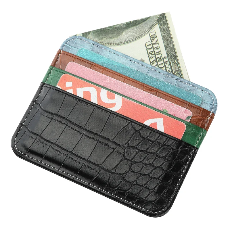 Male Thin Mini ID Business Credit Card Holder Small Cardholder Purse for Women New Slim Pu Leather Men's Coin Money Card Wallet