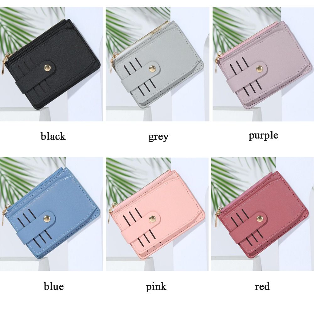 Fashion PU Leather Wallet With Coin Pocket Credit ID Card Holder Small Money Bag Zipper Coin Purse For Women Men