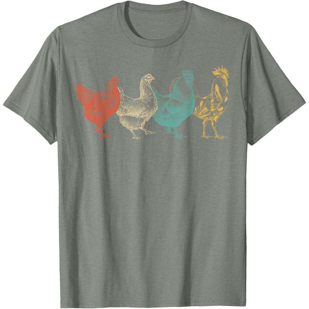 T shirt Mens Chicken Retro Vintage Poultry Farmer Women Men Farm Lover T-Shirt shirts tshirt graphic tee Casual tops summer clothes Short sleeve