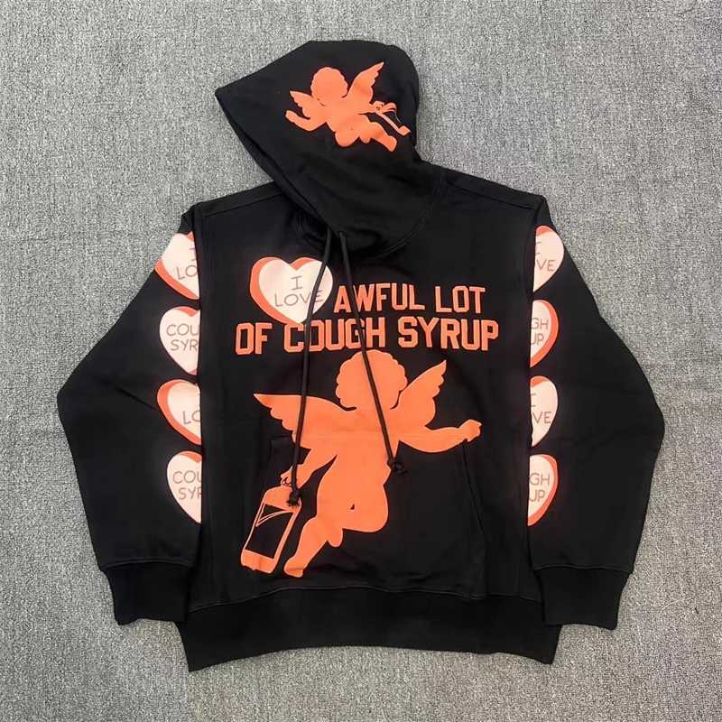 This is a large quantity of Cough syrup heart-shaped sports and casual hoodies from Europe and the United StatesX240801