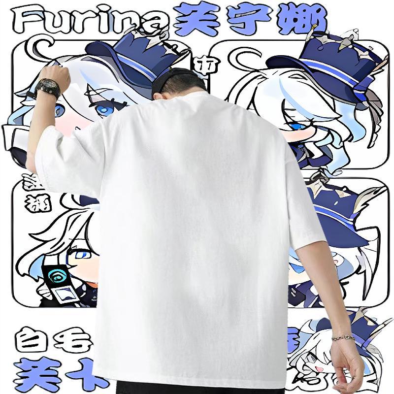2024 Summer Mens T Shirts 230g Pure Cotton bird Anime Printing Street Tops Breathable Short Sleeve Classic Men Tops Tees Oversized 3XL 4XL