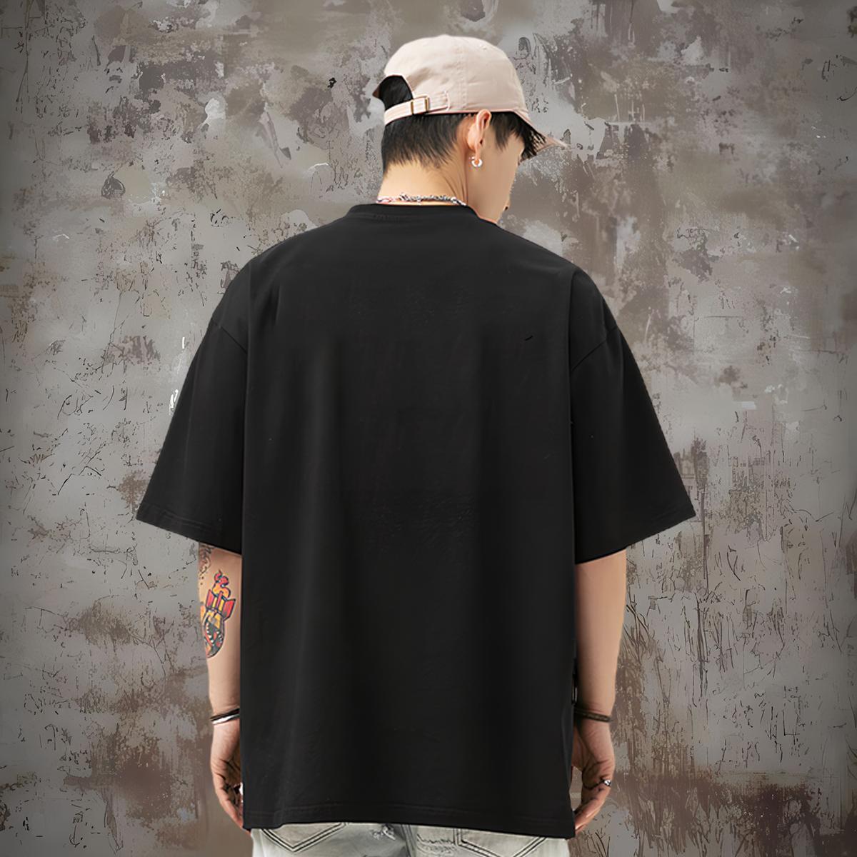 Free Shipping T-Shirts for Men 230g 100% Cotton Tall buildings High Street Hip Hop Tee Shirt Breathable Short Sleeve Designer Men Tees Customized Prin