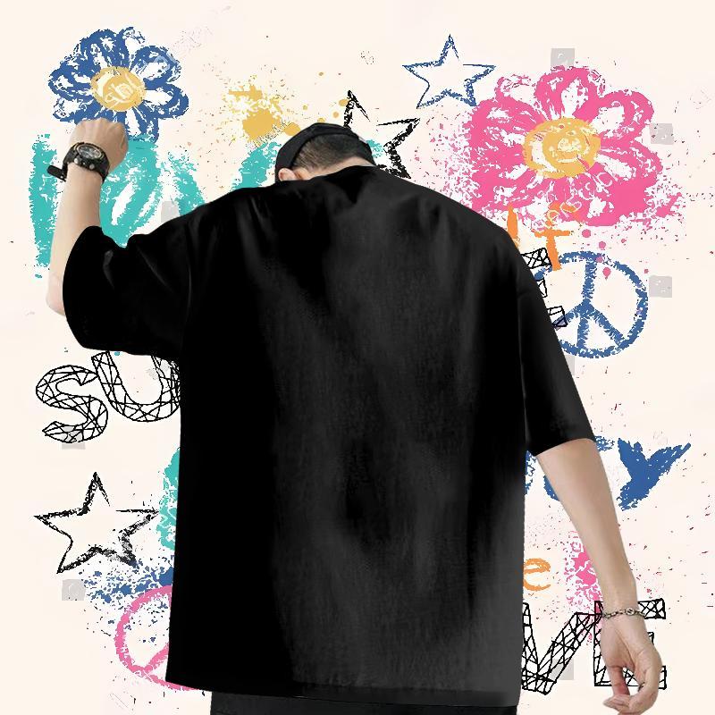 New Arrival Mens T Shirts 230g Pure Cotton tiger Sport Polos Crew Neck Breathable TOP Quality Mens Tshirts Black White