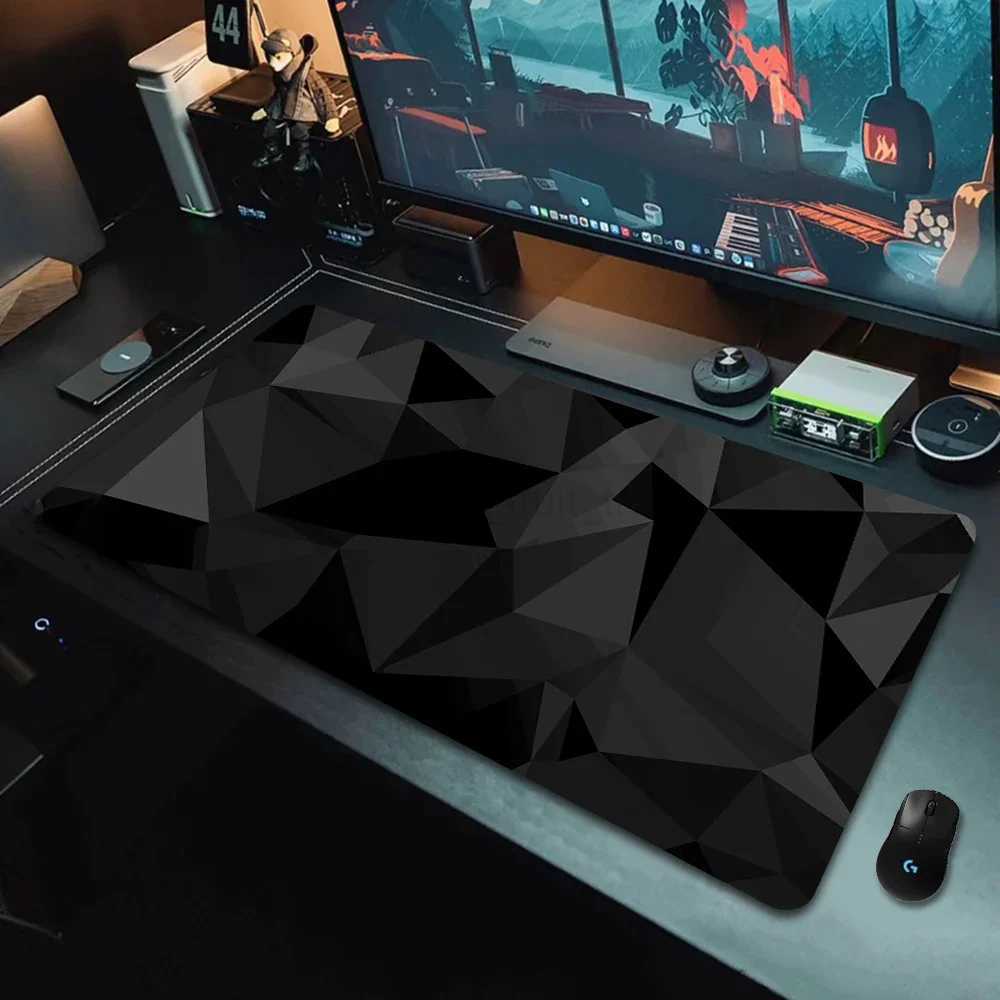 Black Mouse Pad Rug Deskpad Slipmat 90x40 Mat Gamer Accessories Beat Pad Desk Protection Rubber Mouse Pad for Computer LaptopM240802